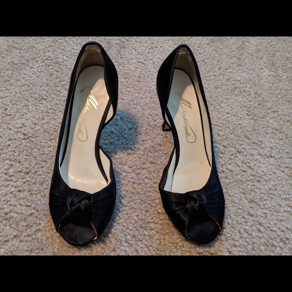 Michelangelo’s black heels from David’s Bridal